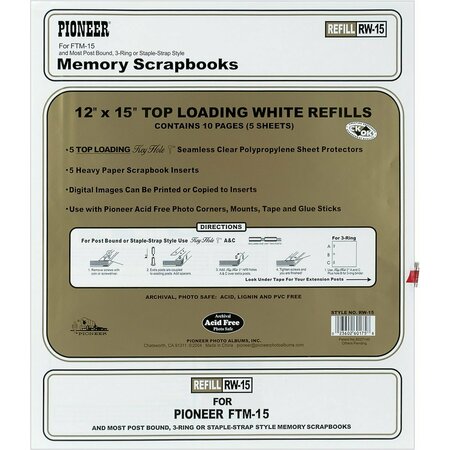 PIONEER 5SHEET-WHT-REFILL PAGES 12 in. X15 in. RW15